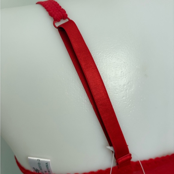 Lily  Red Lace-Up Sheer Top - Picture 6 of 15